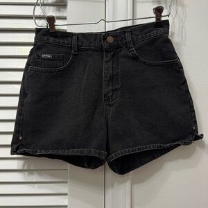 Riders Denim Black Jean High Waist Shorts SZ 7 Made in USA 100% Cotton